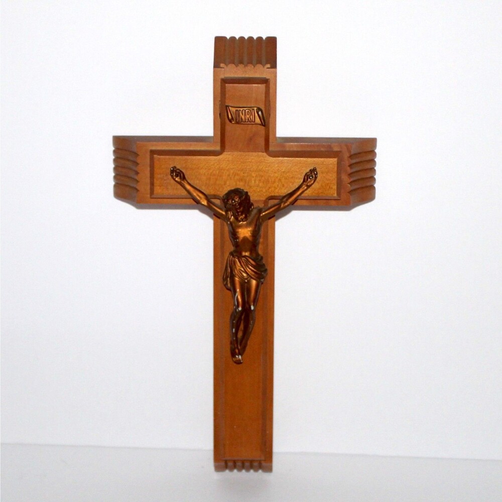 Vintage Last Rites Jesus Crucifix Wood Wall Hanging Christian Catholic